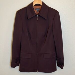Classiques Entier Brown Zipper Lined Jacket
